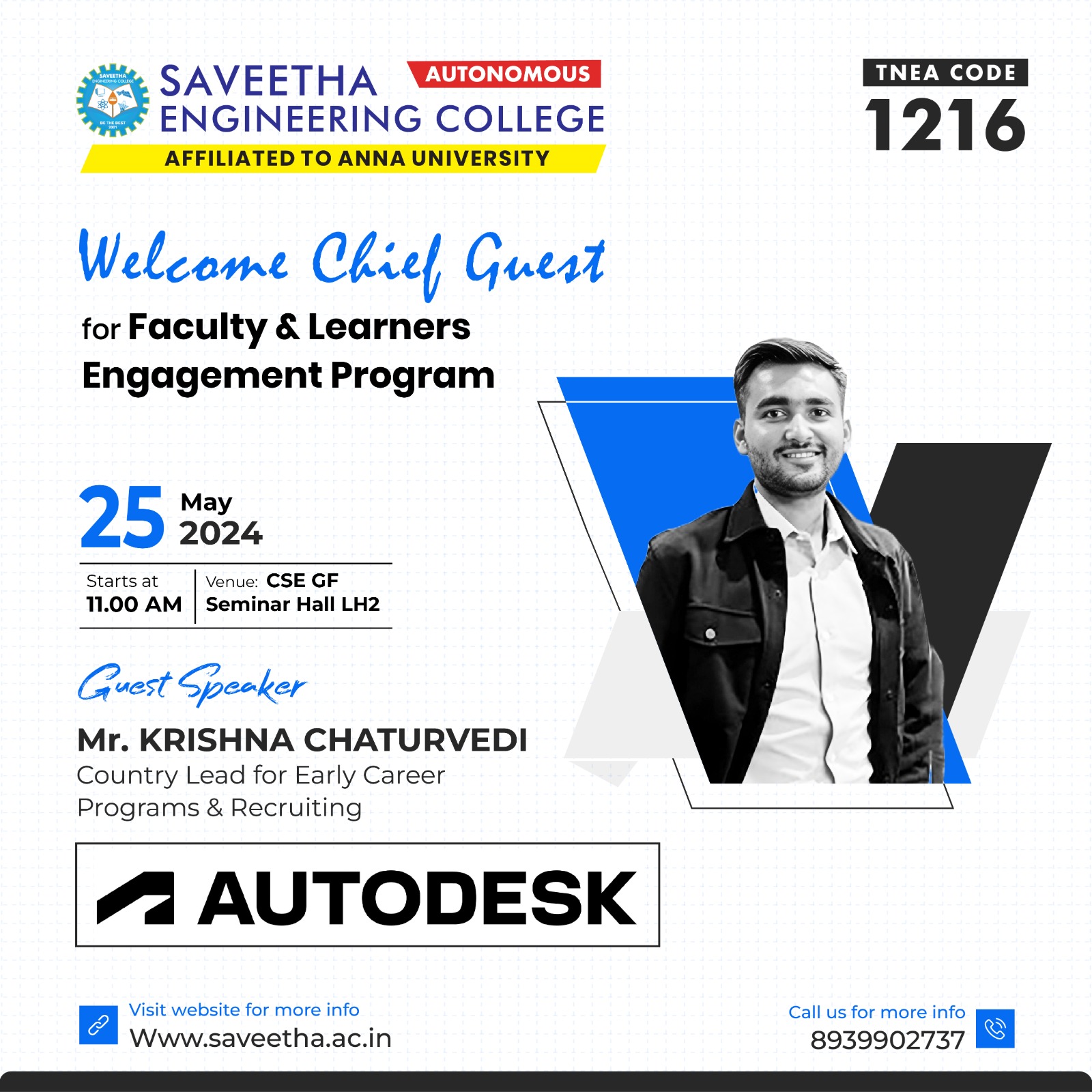 Faculty Learners Engagement Program conducted by Autodesk at Saveetha Engineering College