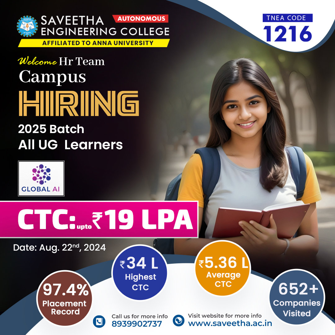 Global AI Campus Hiring at Saveetha Engineering College