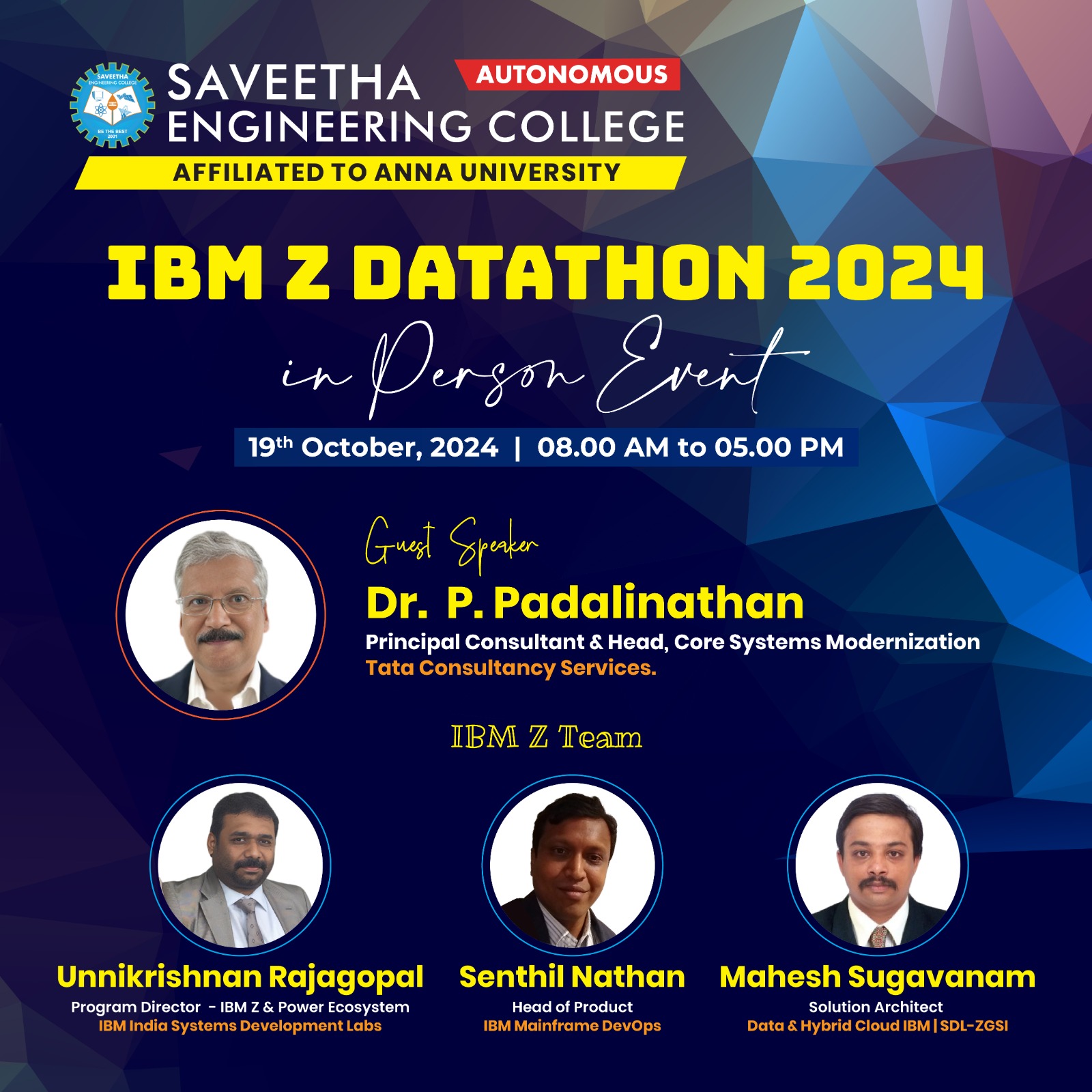 IBM Z DATATHON 2024 conducted at Saveetha Engineering College