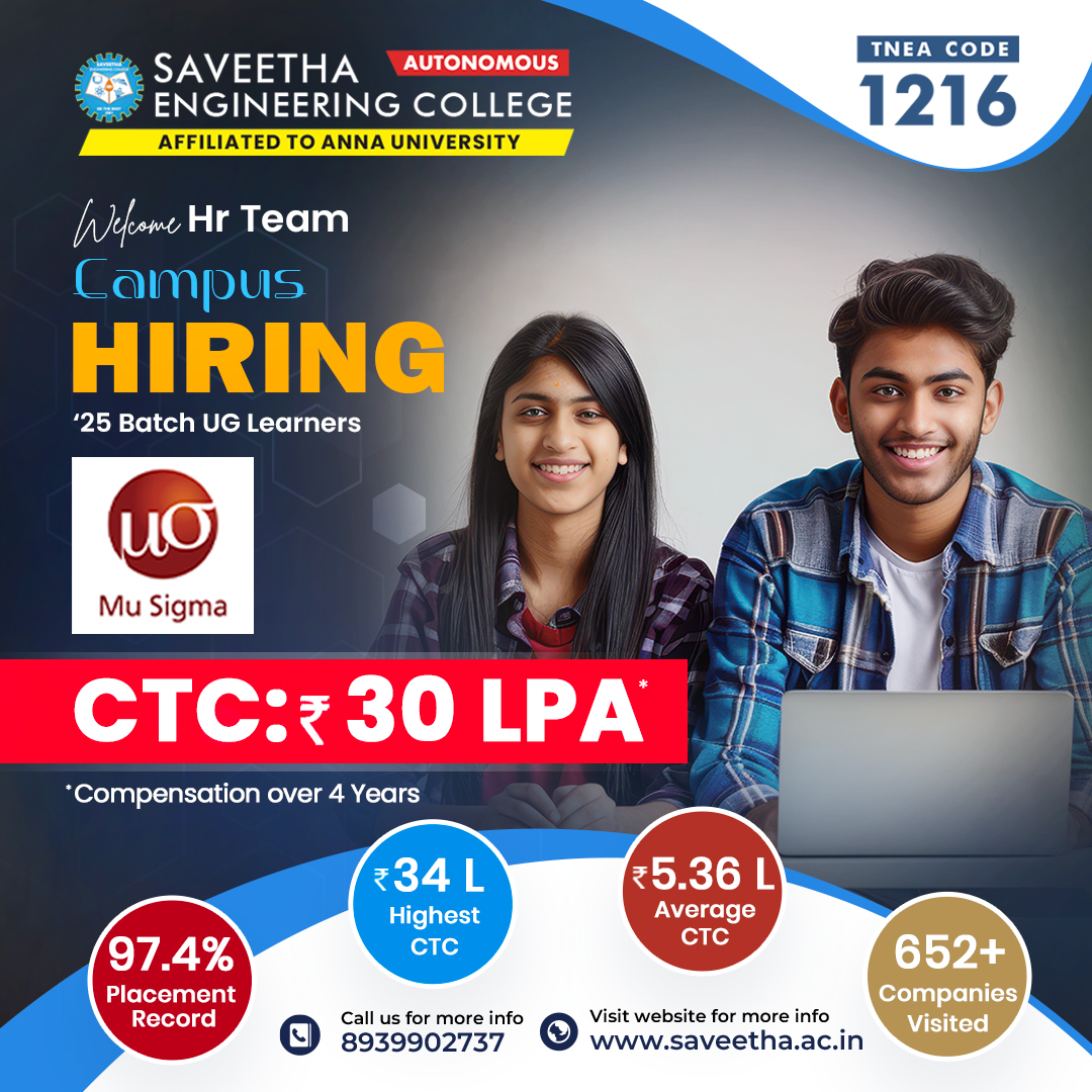 Mu Sigma campus hiring at Saveetha Engineering College